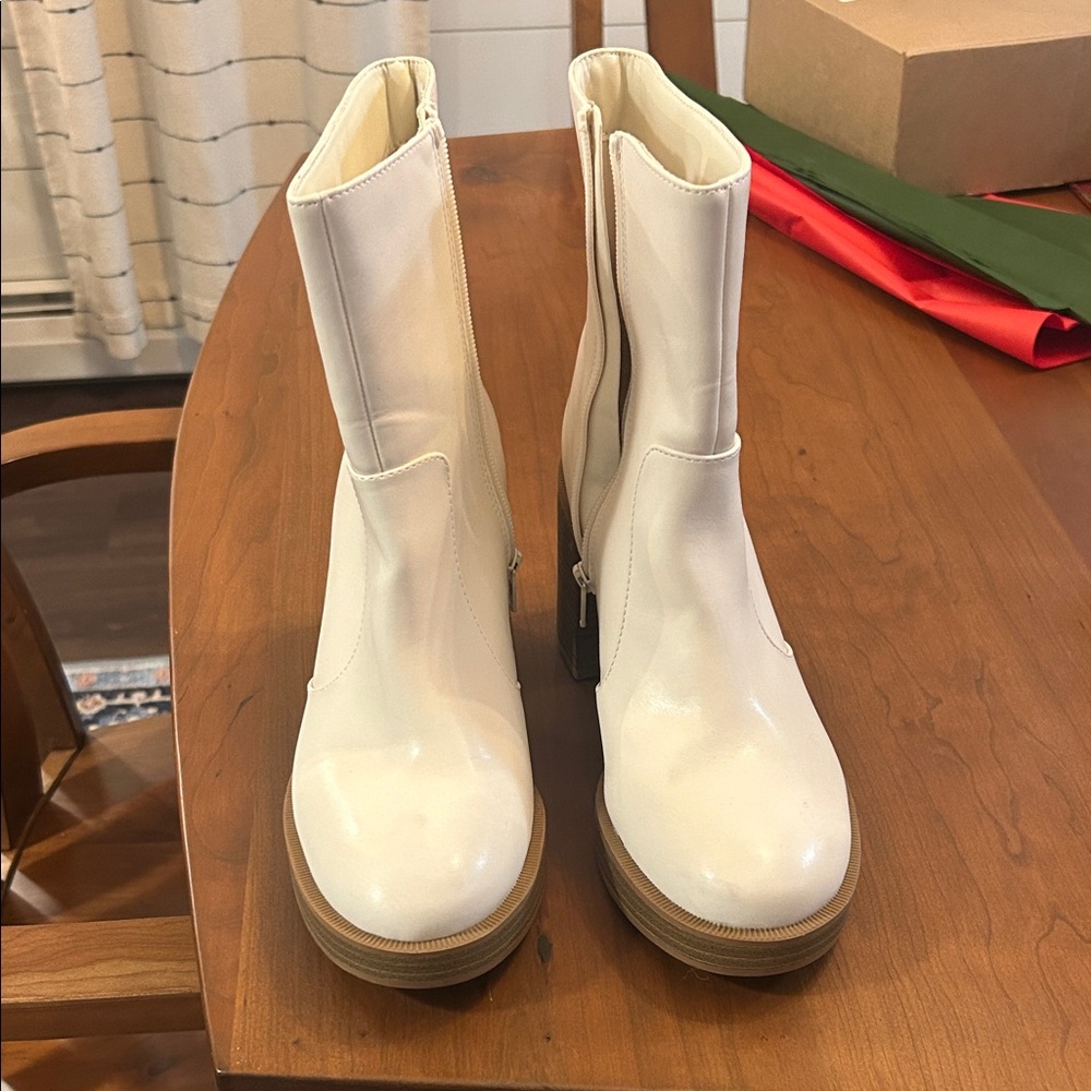 Target Cream Ankle Boots